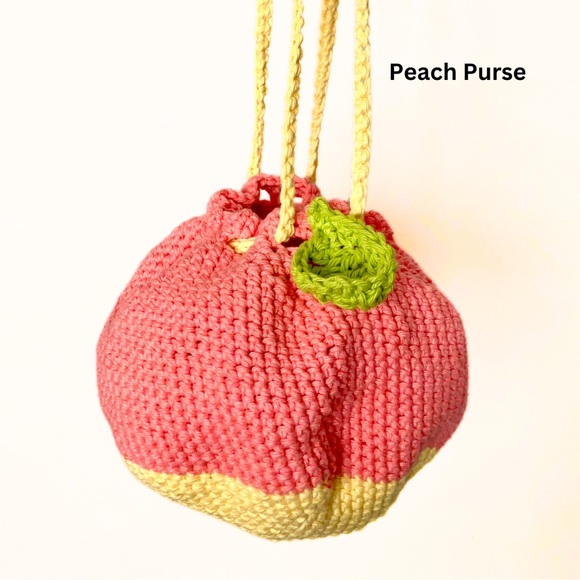 Lemon Purse | Peach Purse | Pumpkin Purse | Cotton Crochet Purse - Picture 3 of 5
